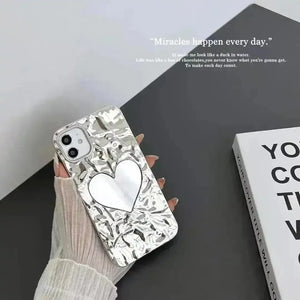 Glossy Heart Mirror Phone Case (For iPhones) - Bear Hugs