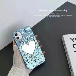 Glossy Heart Mirror Phone Case (For iPhones) - Bear Hugs
