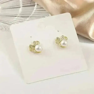 Golden Minnie Mouse Pearl Earrings - Bear Hugs