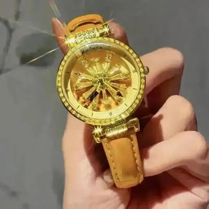 Golden Sunflower Rotating Dial Watch - Bear Hugs