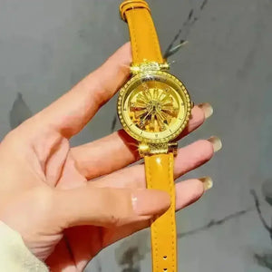 Golden Sunflower Rotating Dial Watch - Bear Hugs