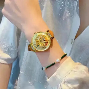 Golden Sunflower Rotating Dial Watch - Bear Hugs