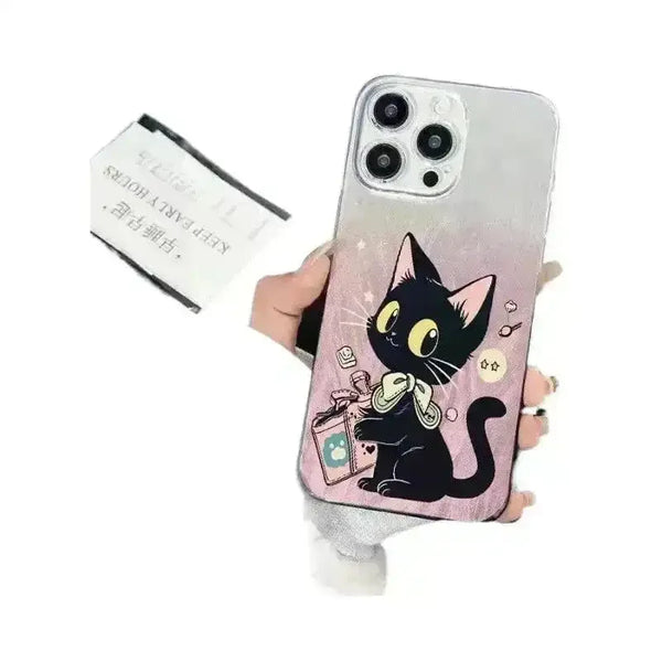 Gradient Black Cat Phone Case (For iPhones) - Bear Hugs