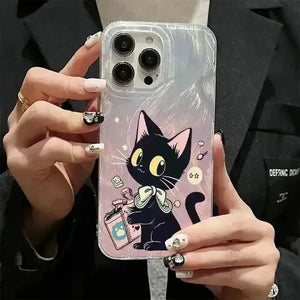 Gradient Black Cat Phone Case (For iPhones) - Bear Hugs