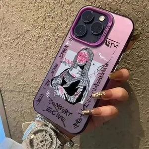 Graffiti Art Silver Phone Case (For iPhones) - Bear Hugs