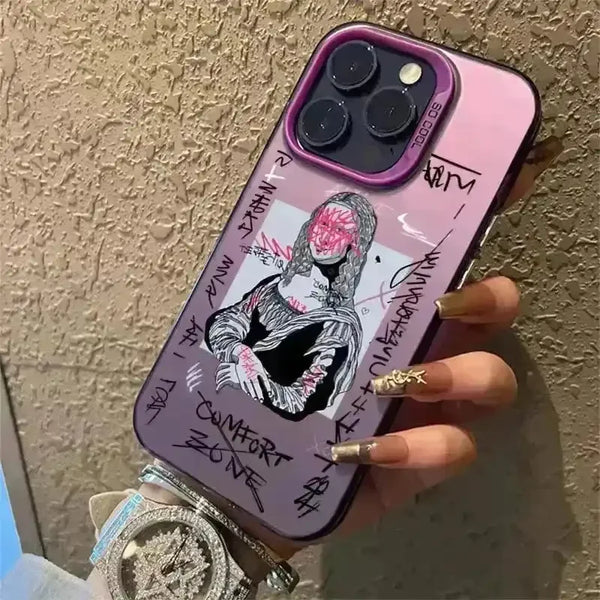Graffiti Art Silver Phone Case (For iPhones) - Bear Hugs