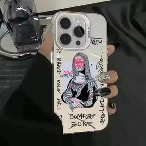 Graffiti Art Silver Phone Case (For iPhones) - Bear Hugs