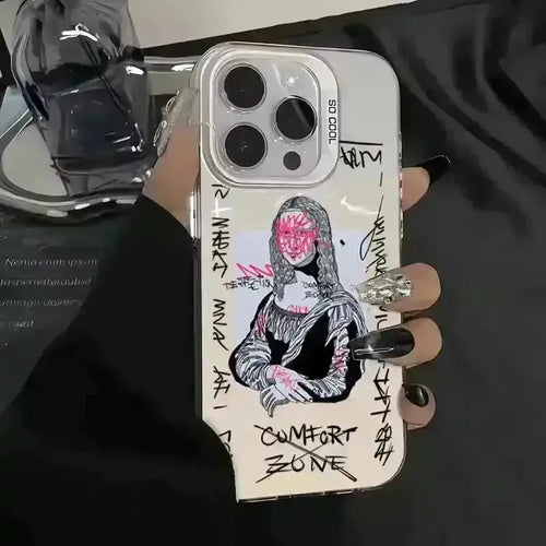 Graffiti Art Silver Phone Case (For iPhones) - Bear Hugs