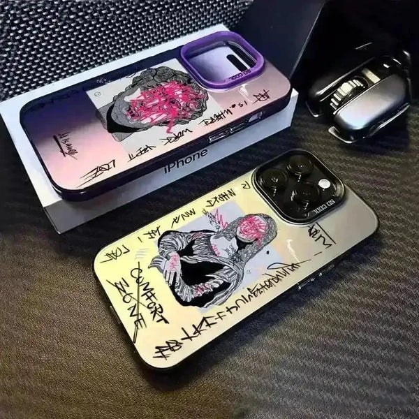 Graffiti Art Silver Phone Case (For iPhones) - Bear Hugs