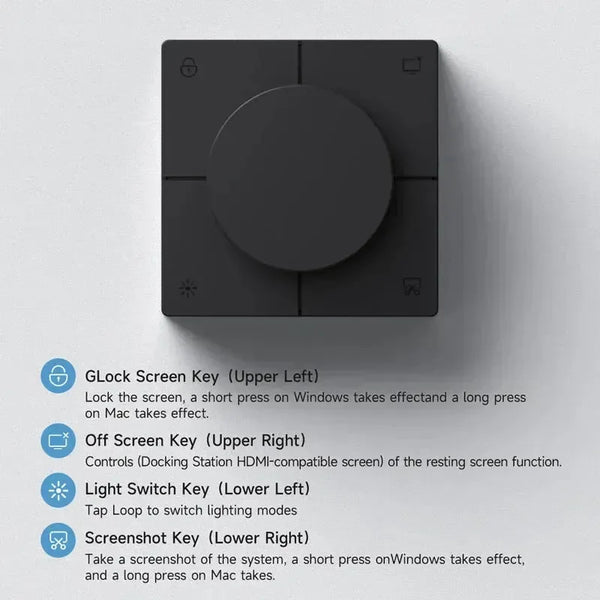Hagibis Knob USB-C Hub With Shortcut Buttons Docking Station - Bear Hugs