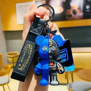 Half Skull Body Mechanical Bear 3D Keychain - Bear Hugs