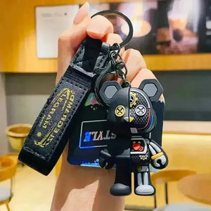 Half Skull Body Mechanical Bear 3D Keychain - Bear Hugs