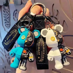 Half Skull Body Mechanical Bear 3D Keychain - Bear Hugs