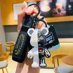 Half Skull Body Mechanical Bear 3D Keychain - Bear Hugs