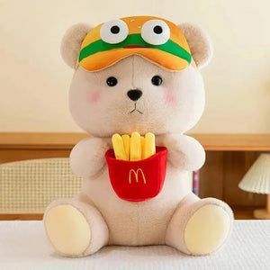 Hamburger & Fries Bear Plush Toy - Bear Hugs