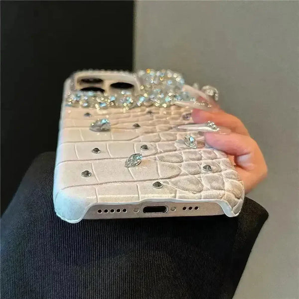 Handmade Rhinestone Phone Case (For iPhones) - Bear Hugs