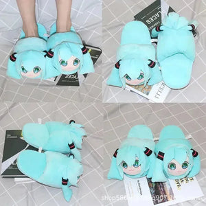 Hatsune Miku Anime Plush Slippers - Bear Hugs