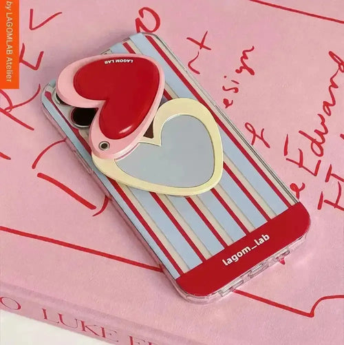 Heart's Reflection Mirror Case (For iPhones) - Bear Hugs