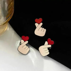 Heart-Shaped Enamel Brooch - Bear Hugs