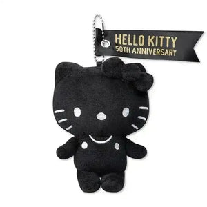 Hello Kitty 50th Anniversary B&W Plush Keychain - Bear Hugs