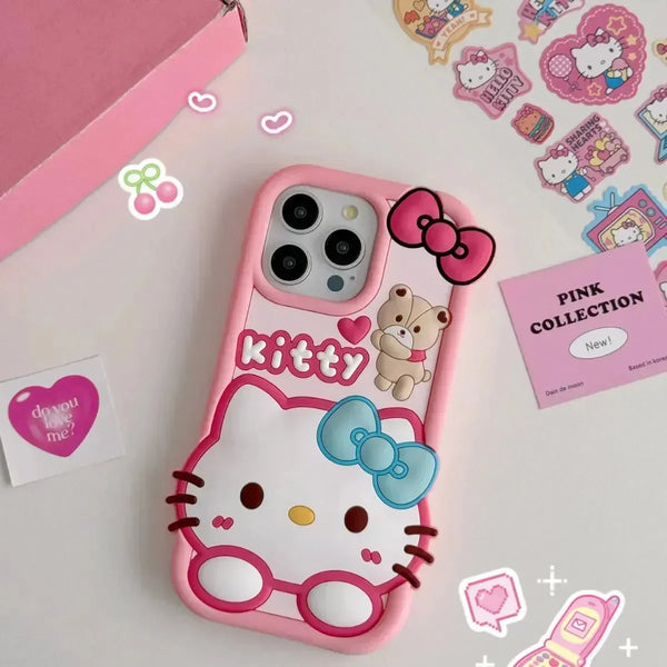 Hello Kitty Bow Funny Case (For iPhones) - Bear Hugs