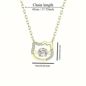 Hello Kitty Golden-Tone Pendant - Bear Hugs