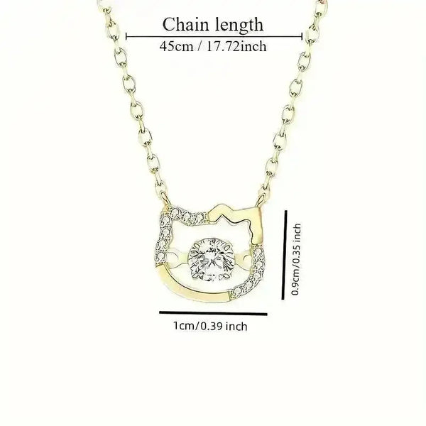 Hello Kitty Golden-Tone Pendant - Bear Hugs
