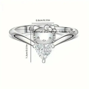 Hello Kitty Heart-Shaped Butterfly Ring - Bear Hugs