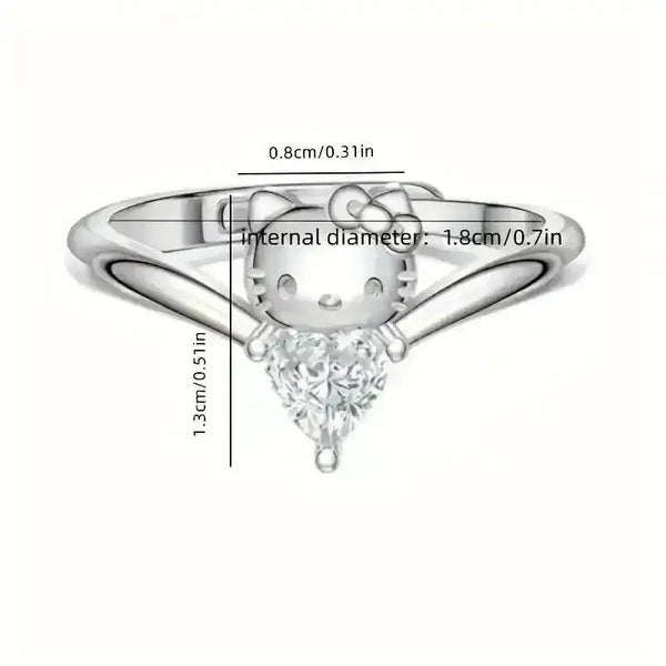 Hello Kitty Heart-Shaped Butterfly Ring - Bear Hugs