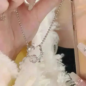 Hello Kitty Peach Blossom Silver Toned Necklace - Bear Hugs