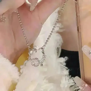 Hello Kitty Peach Blossom Silver Toned Necklace - Bear Hugs