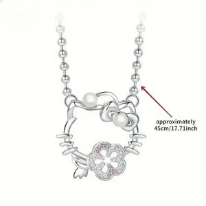 Hello Kitty Peach Blossom Silver Toned Necklace - Bear Hugs