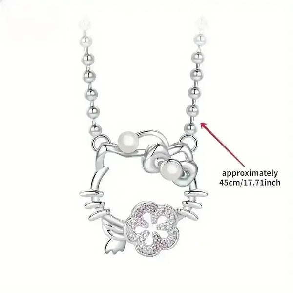 Hello Kitty Peach Blossom Silver Toned Necklace - Bear Hugs