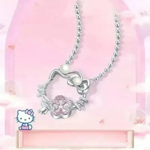 Hello Kitty Peach Blossom Silver Toned Necklace - Bear Hugs