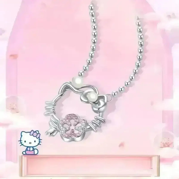 Hello Kitty Peach Blossom Silver Toned Necklace - Bear Hugs