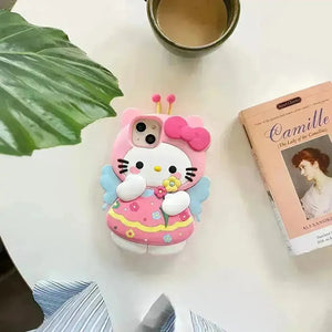 Hello Kitty Pink Bee Stereoscopic Phone Case (For iPhones) - Bear Hugs