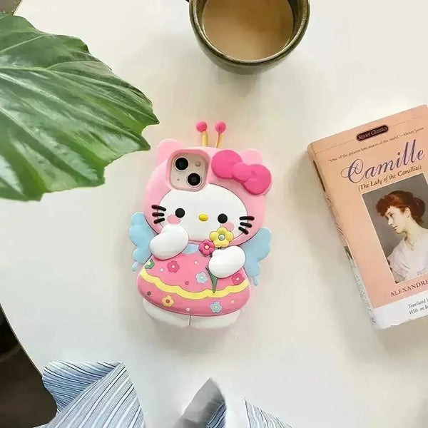 Hello Kitty Pink Bee Stereoscopic Phone Case (For iPhones) - Bear Hugs