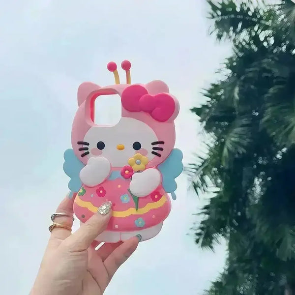 Hello Kitty Pink Bee Stereoscopic Phone Case (For iPhones) - Bear Hugs