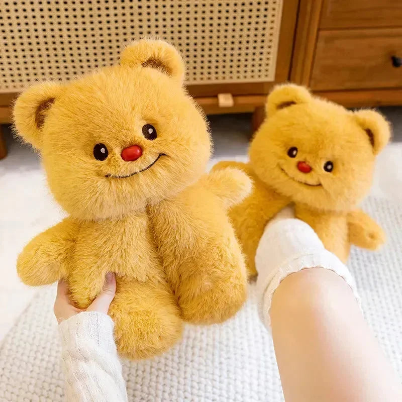 Honey Hug Butter Bear Plush Slippers - Bear Hugs