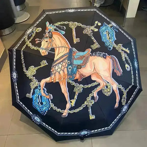 Horse Carriage Luxury Designer Umbrella - Bear Hugs