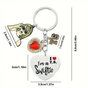 I Love Taylor Swift Alloy Keychain - Bear Hugs