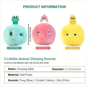 Interactive Chirping Cat Toy Balls - Bear Hugs