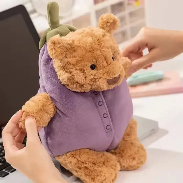 Jellycat Eggplant Bear and Envelope Rabbit - Bear Hugs