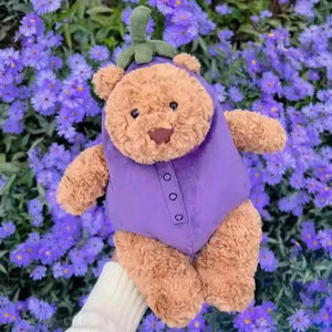 Jellycat Eggplant Bear and Envelope Rabbit - Bear Hugs