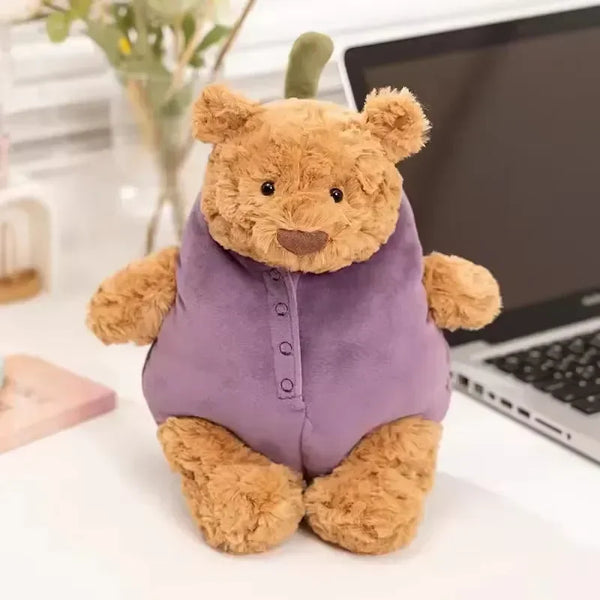 Jellycat Eggplant Bear and Envelope Rabbit - Bear Hugs