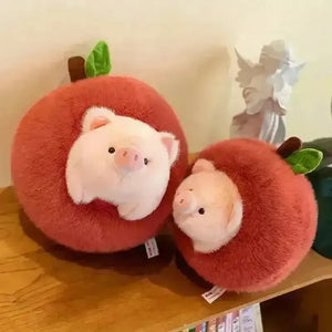 Kawaii Apple Pig Plush Toy (20 cm) - Bear Hugs