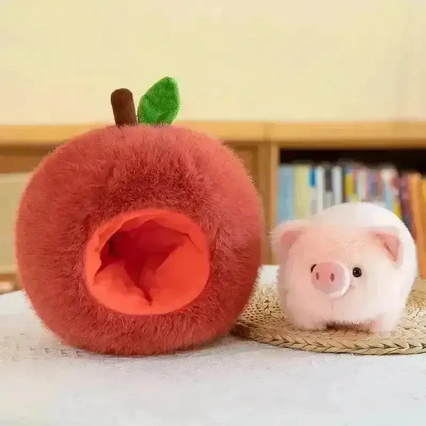 Kawaii Apple Pig Plush Toy (20 cm) - Bear Hugs