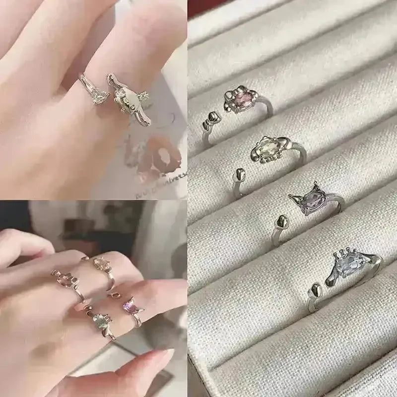 Kawaii Sanrio Characters Silver Ring - Bear Hugs