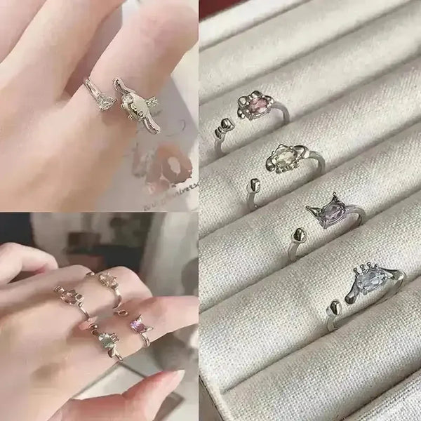 Kawaii Sanrio Characters Silver Ring - Bear Hugs