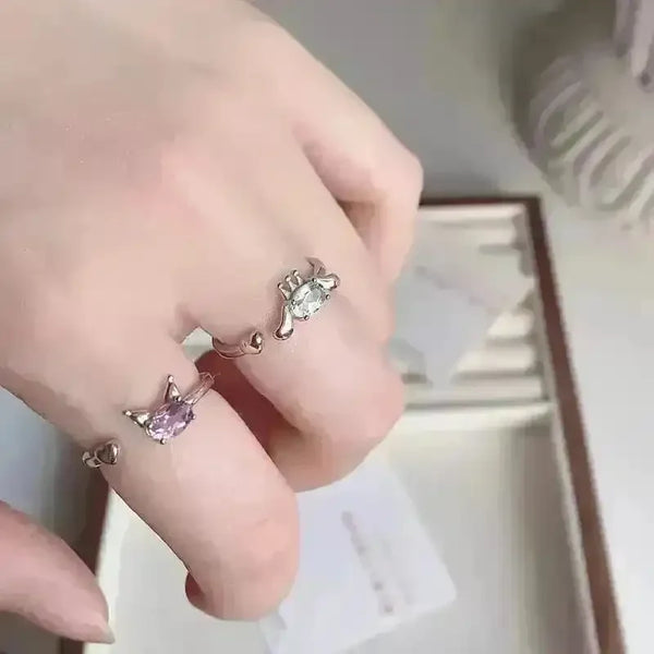 Kawaii Sanrio Characters Silver Ring - Bear Hugs